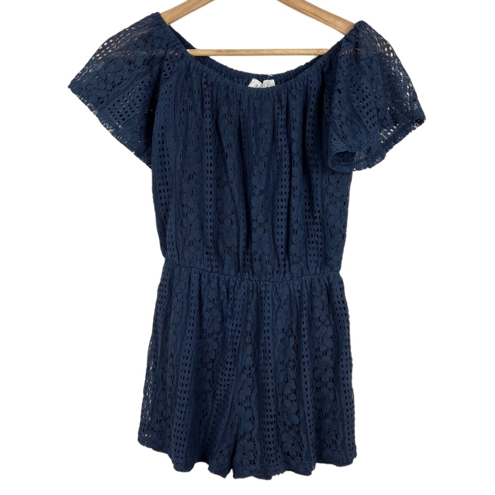 NWT Everly for Francesca’s Blue Romper Womens Size XS